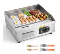VEVOR Plancha Électrique 2800 W 45x30 cm, Plaque à Snacker avec Température Réglable de 50 à 300 °C, pour Barbecue Restaurant Snack-bar, Plaque de Cuisson Lisse, avec 2 Spatules et 2 Pinceaux