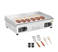 VEVOR Plancha Électrique Plaque à Snacker Commerciale 4400 W Semi-plat 50-300°C