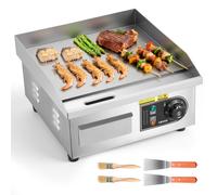 VEVOR Plancha Électrique Plaque à Snacker Commerciale 35,5x30 cm 2000 W Barbecue