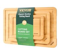 VEVOR Planche à Découper en Bambou avec Poignée Intégrée Préparation Cuisine