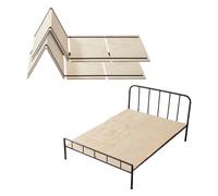 VEVOR Planche de Lit Double Full Size 180 x 130 x 1 cm, Lot de 8 Sommiers Panneaux Pliables avec Connexion, Support de Matelas en Bois pour Lit Superposé, pour Maison, Hôtel, Dortoir et Appartement
