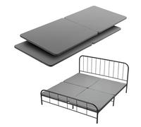 VEVOR Planche de Lit King Size 200 x 188 x 3,8 cm Lot de 4 Pièces, Sommier Panneau avec Tissu Oxford 200D, Support de Matelas en Bois pour Lit Superposé, pour Maison, Hôtel et Appartement, Gris