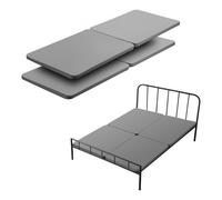 VEVOR Planche de Lit Queen Size 201 x 148 x 3,8 cm Lot de 4 Pièces, Sommier Panneau avec Tissu Oxford 200D, Support de Matelas en Bois pour Lit Superposé, pour Maison Hôtel Appartement, Gris