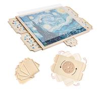 VEVOR Planche de Puzzle 1500 Pièces, Table de Puzzle en Bois 865 x 635 mm, Plateau Casse-Tête Rotatif à 360° et Portable, avec 5 Tiroirs et Couverture Utile, Accessoire pour Amateurs de Casse-tête