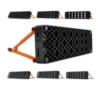 VEVOR Planche de Rebond pour Football 99x24,5 cm, Mur de Rebond Portable Réversible à Double Surface, Équipement d'Entraînement de Foot pour Passes et Réflexes, Panneau à 3 Angles Réglables, Noir