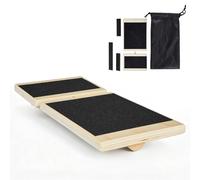 VEVOR Planche d'Équilibre, Plateau d'Équilibre en Bois, pour Fitness Tronc Entraînement Équilibrage Proprioception Kinésithérapie Rééducation des Chevilles et Pieds, avec Surface Antidérapante