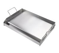 VEVOR Plaque à Griller Pré-assaisonnée 587x395 mm Plancha Gril Rectangulaire en Acier Inoxydable Anti-adhésive Plaque de Cuisson Épaisseur 2 mm pour Gazinière Cuisinière à Gaz à 2 Brûleurs Barbecue