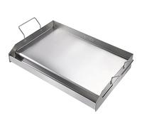 VEVOR Plaque à Griller Pré-assaisonnée 587x395 mm Plancha Gril Rectangulaire en Acier Inoxydable Anti-adhésive Plaque de Cuisson Épaisseur 2 mm pour Gazinière Cuisinière à Gaz à 2 Brûleurs Barbecue