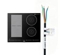 VEVOR Plaque à Induction 4 Foyers 59 cm Table de Cuisson Encastrable 7200 W, pour Cuisine Camping-car, Électrique, 9 Niveaux de Chauffe, Écran Tactile LED, Surface Vitrocéramique, Sécurité Enfants