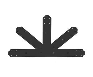 VEVOR Plaque Connexion Poutre Inox Équerre Fixation Charpente Finition Enduit Poudre Connecteur Plat en T Poteaux Épaisseur 4 mm Patte d'Assemblage Perforée Bois 29 Trous 30 Vis, Noir 920x520 mm 12:12