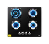 VEVOR Plaque de Cuisson à Gaz 4 Feux 7,8 kW Max, Table de Cuisson Encastrable 60 cm, Sécurité Thermocouple, Gaz de Ville et Bouteille, Grilles en Fonte et Verre Trempé, Brûleur à 2 Couronnes Scellé