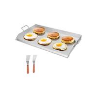 VEVOR Plaque de cuisson en acier inox, plaque de four rectangulaire universelle à dessus plat, 910 x 525 mm, batterie de cuisine familiale portable à gaz avec poignée, pour camping, fête de talonnage