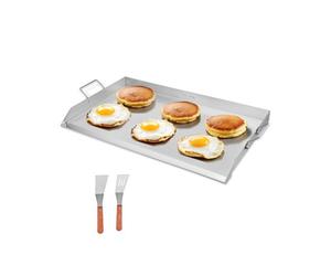 VEVOR Plaque de cuisson en acier inox, plaque de four rectangulaire universelle à dessus plat, 910 x 525 mm, batterie de cuisine familiale portable à gaz avec poignée, pour camping, fête de talonnage