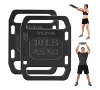 VEVOR Plaque de Lestage pour Rucking Poids en Fonte pour Sac à Dos 4,5 kg, pour Randonnée Marche Lestée Musculation Gym, 2 Pièces, Plaque Lestée avec Poignée de Préhension, Surface Texturée, Noir