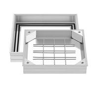 VEVOR Plaque d'Égout avec Cadre 30x30 cm, Couvercle de Regard Encastré Invisible, pour Inspection de Drainage Bouche d'Égout Trottoir Jardin, Couvercle de Fosse Septique Carré, en Alliage d'Aluminium