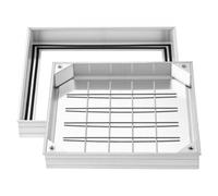 VEVOR Plaque d'Égout avec Cadre 40x40 cm, Couvercle de Regard Encastré Invisible, pour Inspection de Drainage Bouche d'Égout Trottoir Jardin, Couvercle de Fosse Septique Carré, en Alliage d'Aluminium