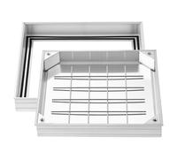 VEVOR Plaque d'Égout avec Cadre 40x40 cm, Couvercle de Regard Encastré Invisible, pour Inspection de Drainage Bouche d'Égout Trottoir Jardin, Couvercle de Fosse Septique Carré, en Alliage d'Aluminium