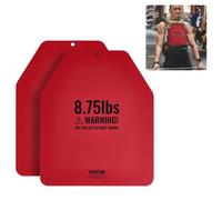 VEVOR Plaque pour Gilet Lesté, Plaques de Lestage en Acier 2 Pièces de 4 kg, pour Course à Pied Jogging Randonnée Entraînement Croisé Fitness Musculation, Poids pour Veste Lestée, Gilet Non Inclus
