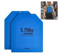 VEVOR Plaques lestées pour gilet lesté, paires de 2,6 kg, plaques de poids pour gilet, en acier de qualité supérieure, coupe ergonomique profilée WOD, pour la musculation, la course à pied, le fitness