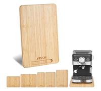 VEVOR Plateau Coulissant pour Appareils de Cuisine, 35,6x24,1 cm, Plateau Roulant avec Roulettes Caoutchouc, Poignée Creuse, Planche Mobile, pour Cafetière, Petit Électroménager Cuisine, Couleur Bois