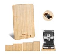 VEVOR Plateau Coulissant pour Appareils de Cuisine, 40,6x30,5 cm, Plateau Roulant avec Roulettes Caoutchouc, Poignée Creuse, Planche Mobile, pour Cafetière, Petit Électroménager Cuisine, Couleur Bois