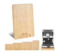 VEVOR Plateau Coulissant pour Appareils de Cuisine, 40,6x30,5 cm, Plateau Roulant avec Roulettes Caoutchouc, Poignée Creuse, Planche Mobile, pour Cafetière, Petit Électroménager Cuisine, Couleur Bois