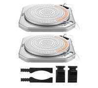 VEVOR Plateau Pivotant pour Parallélisme 2Pcs, Plaque Rotative d'Alignement de Roue Capacité 2 T Chacune, Mesure de Cadran en Laiton, Rotation 360°, avec Pont de Transition et Bloc de Butée, Voiture