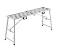 VEVOR Plateforme de Travail Échafaudage Pliant Portable 800/965/1130/1295 mm Acier Allié, Capacité de Charge 400 kg, Pieds Antidérapants, Tabouret de Peinture pour Cloisons Sèches, Nettoyage, Lavage