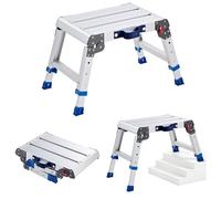 VEVOR Plateforme de Travail Pliable, Hauteur Réglable 305-406 mm, Marchepied en Alliage d'Aluminium, Capacité 226,8 kg, pour Peinture, Nettoyage, Maison et Usage Professionnel, Portable, Antidérapant