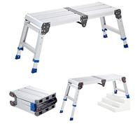 VEVOR Plateforme de Travail Pliable, Hauteur Réglable 360-508 mm, Marchepied en Alliage d'Aluminium, Capacité de Charge 226,8 kg, pour Peinture, Nettoyage, Maison et Usage Professionnel, Antidérapant