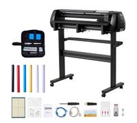VEVOR Plotter de Découpe Largeur d'Alimentation Max. 870 mm, Traceur de Coupe Vinyle Double Lame, Force et Vitesse Réglables, avec Feuilles d'Autocollants, Film de Transfert et Logiciel Signmaster