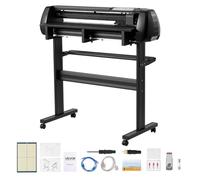 VEVOR Plotter de Découpe Largeur d'Alimentation Max. 870 mm, Traceur de Coupe Vinyle Doubles Lames, Force et Vitesse Réglables, Écran LED, avec Logiciel Signmaster Compatible avec Windows et macOS