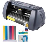 VEVOR Plotter de Découpe Vinyle 375mm Machine avec Logiciel de Signmaster, Traceur Coupeur Imprimante de Coupe de Précision, Coupe-Vinyle avec écran LCD Numérique Ports USB SéRIE pour Tracer Découper