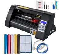 VEVOR Plotter de Découpe Vinyle 375 mm Traceur de Coupe, Machine de Découpe Vinyle avec Logiciel Signmaster, Compatible Système Windows Coupe-Vinyle Précis avec 3 Lames écran LCD pour Tracer Découper