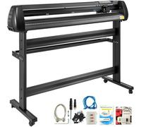 VEVOR Plotter de Découpe Vinyle, Alimentation Papier Max. 1350 mm, Traceur de Coupe de Base avec Support, Contrôle Numérique, Vitesse et Force Réglables, pour Fabrication d'Étiquettes de Signalisation