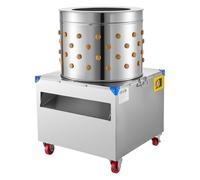 VEVOR Plumeuse Volaille Électrique 1500 W Plumeuse à Poulet Tambour Acier Inox 50x38,6 cm Machine d'Épluchage sur Roulettes pour Plumer Plumes Poules Canards Dindes, avec 106 Doigts Souples 275 tr/min
