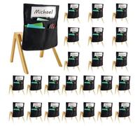 VEVOR Pochette de Chaise, Lot de 24, Poche Rangement Dossier Chaise, 36x38 cm, Pochettes Organiseur de Dossier Chaises avec Étiquette Nominative, pour Salle de Classe, Maternelle, École, Maison, Noir