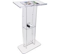 VEVOR Podium acrylique Pupitre d'orateur, 119,8 cm Support de podium en acrylique transparent avec large surface de lecture & compartiment de rangement, bureau debout pour le bureau, l'école, capacité
