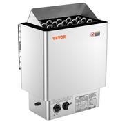 VEVOR Poêle de Sauna Électrique Portable Inox, 8 kW, 400 V 3 N, avec Minuterie 3 h, Contrôleur Intégré, 110℃ Max, pour Sauna 8-12 m³, Utilisation Commerciale de Douche Spa Hôtel, Pierres Non Incluses