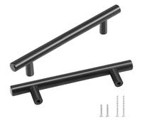 VEVOR Poignée de Meuble de Cuisine 30 PCS Poignées de Porte d'Armoire en Acier Inoxydable Espacement des Trous Centraux 128 mm Poignées Tiroir Modernes pour Meuble Cuisine Salle de Bain Bar, Noir Mat
