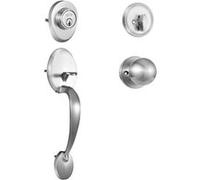 VEVOR Poignée de Porte d’Entrée Avec Pêne Dormant Serrure Robuste à Durable Nickel Satiné Nickel satiné