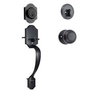 VEVOR Poignée de Porte d’Entrée avec Serrure Pêne Dormant Bouton de Porte Avant Réversible Droite-Gauche Espacement des Trous Réglable pour Chambres à Coucher Salles de Bain Salons Cuivre Antique