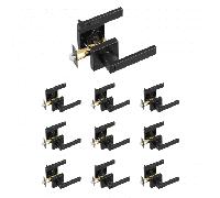 VEVOR Poignée de porte de confidentialité, 10 pcs, levier de porte carré, réversible à gauche ou à droite, avec verrouillage sans clé, rotation à 45° pour ouvrir, pour chambre, salle de bain, noir mat