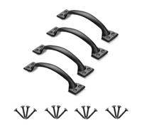 VEVOR Poignée de Porte de Grange, Lot de 4, Poignées de Portail Rustique Métal Robuste 15,2 cm, Revêtement Antirouille, Acier Carbone, pour Porte Coulissante, de Garages, d'Abri de Jardin, de Clôture