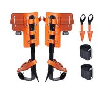 VEVOR Pointes d'escalade d'arbre, 1 paire, crampons d'escalade d'arbre en acier allié, charge de 158 kg, équipement avec sangles et protecteurs de pointes, pour grimpeurs, cueillette de fruits, orange