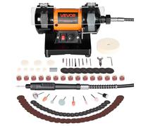 VEVOR Polisseuse d'Établi, Touret à Polir à Vitesse Réglable de 8300 à 10600 tr/min, Kit de 100 Accessoires, Polissage pour Bijoux, Métal, Pierre, Bois et DIY, avec Meule et Disques Fibre et Laine