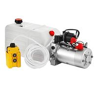 VEVOR Pompe hydraulique 12 V 7 L Pompe hydraulique remorque Simple effet Réservoir plastique Démarrage rapide Débit d'huile rapide Aucune fuite Remorque élévateur à ciseaux