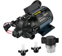 VEVOR Pompe à Eau 12 V CC Pompe Lavage de Voiture Auto-Amorçante 240 W Haute Pression 4,1 bar 31,8 L/min Hauteur de Levage 3 m avec 2 Filetages Femelles et 1 Mâle 1,27 cm pour Camping-Car Bateau Yacht