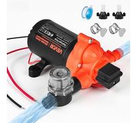 VEVOR Pompe à Eau à Membrane Auto-amorçante 12 V CC 15,1 L/min Pression 2,7 bar 3 Chambres, avec Pressostat, Pompe à Eau pour Camping-car, Lavage de Voitures, Bateaux, Irrigation Agricole, Jardin