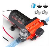 VEVOR Pompe à Eau à Membrane Auto-amorçante 12 V CC 22,7 L/min Pression 4,8 bar 4 Chambres, avec Pressostat, Pompe à Eau pour Camping-car, Lavage de Voitures, Bateaux, Irrigation Agricole, Jardin